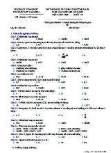 Đề thi khảo sát kiến thức chuẩn bị cho năm học mới môn Hóa học Lớp 10 - Mã đề 628 - Năm học 2019-2020 - Trường THPT Liễn Sơn